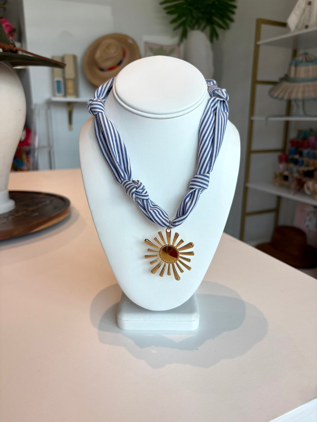 Seersucker Scarf Necklace