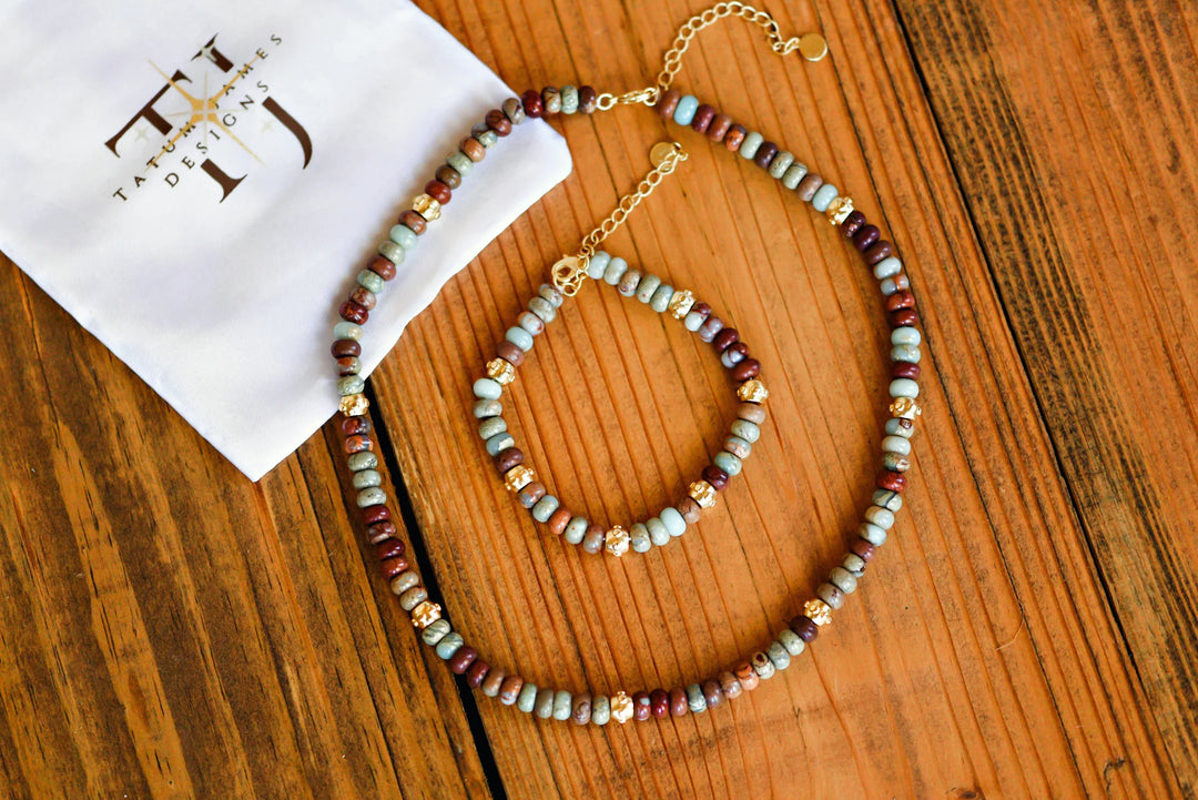 Bailey Beaded Bracelet In Tan