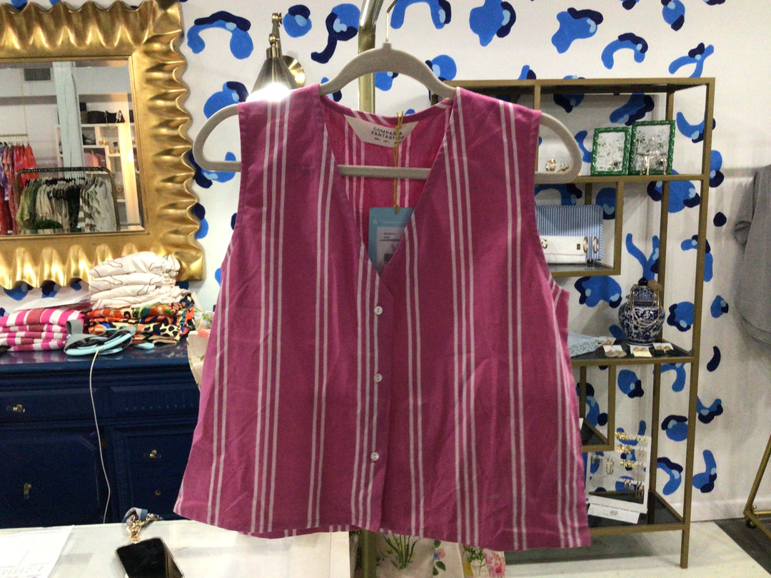 Pink Striped Vest Top