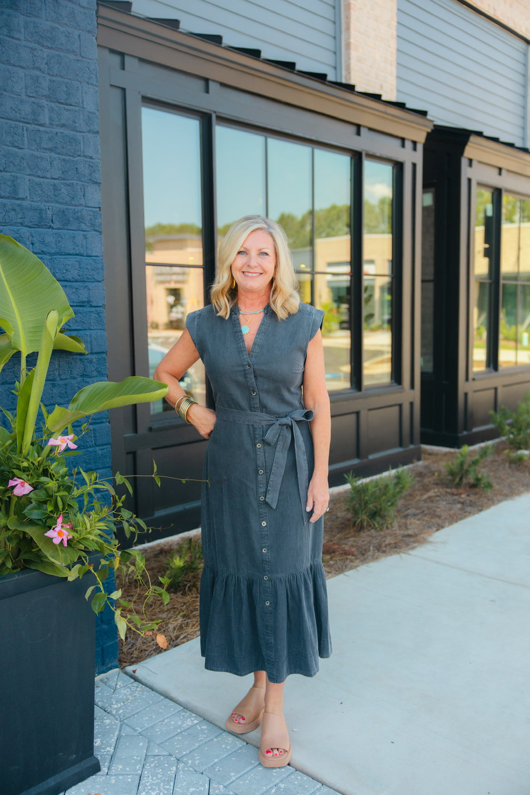 Black Denim Maxi Dress