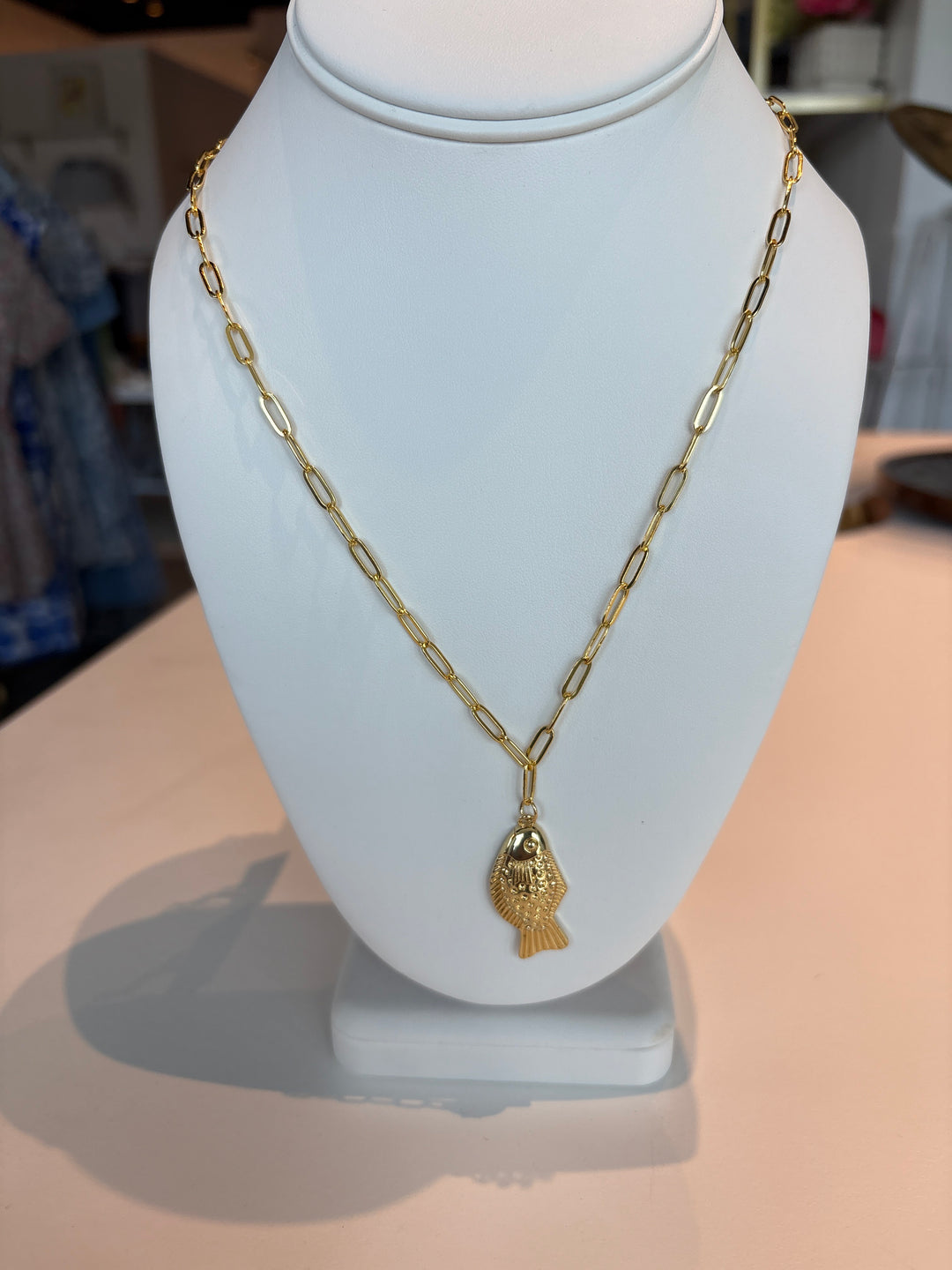 Dainty Gold Fish Necklace
