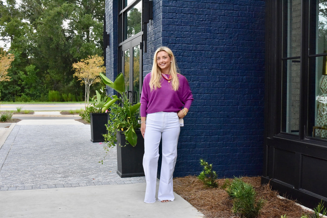 Ryu Sweater Top in Purple Magic