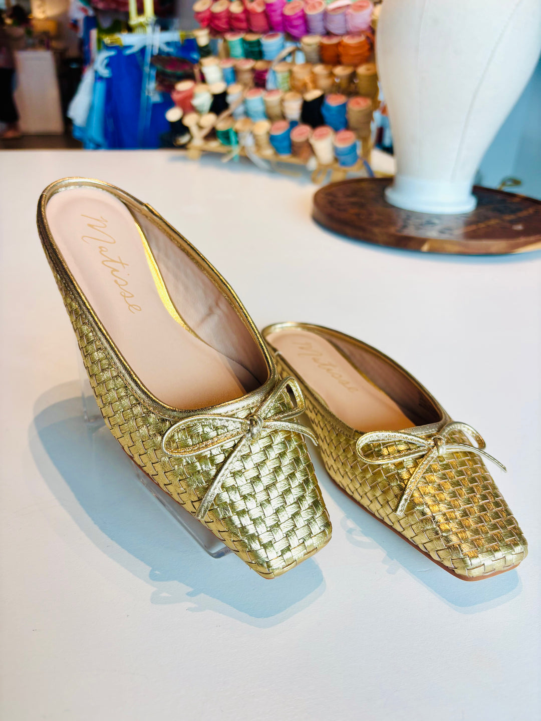 Remy Flat Mule - Gold Weave