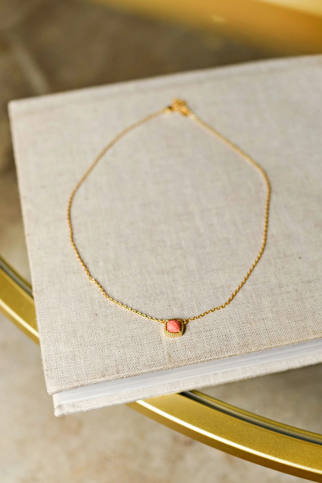 Molly Square Stone Necklace