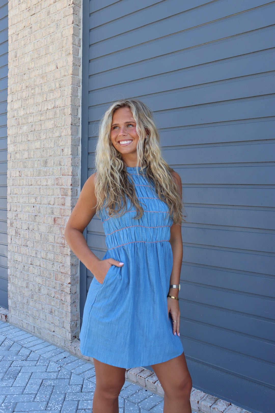 Chambray Mini Dress – Shop Wrens Chambray Mini Dress – Shop Wrens