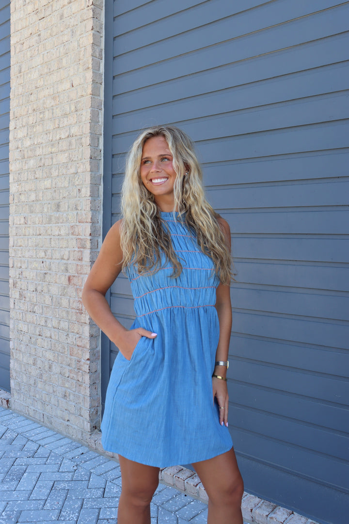 Chambray Mini Dress