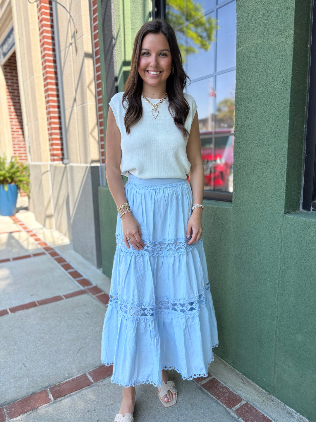 Powder Blue Maxi Skirt