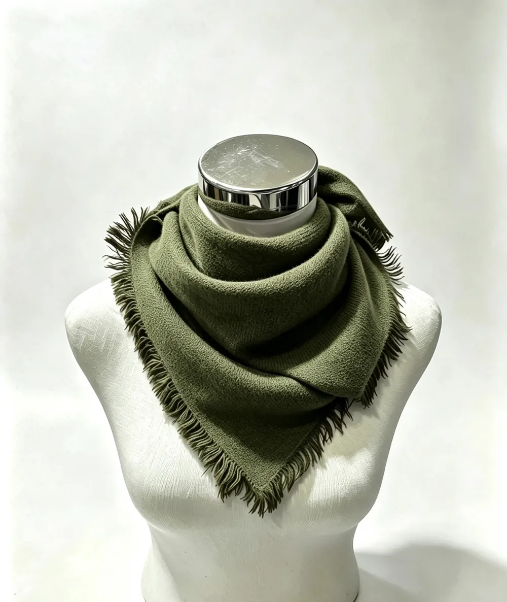 Small solid square scarf in Green