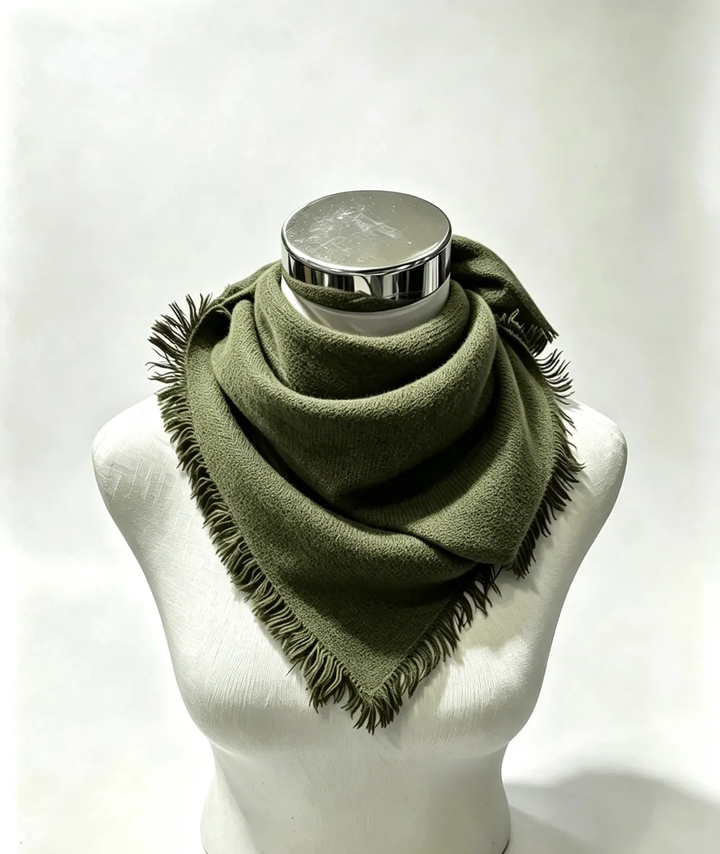 Small solid square scarf in Green