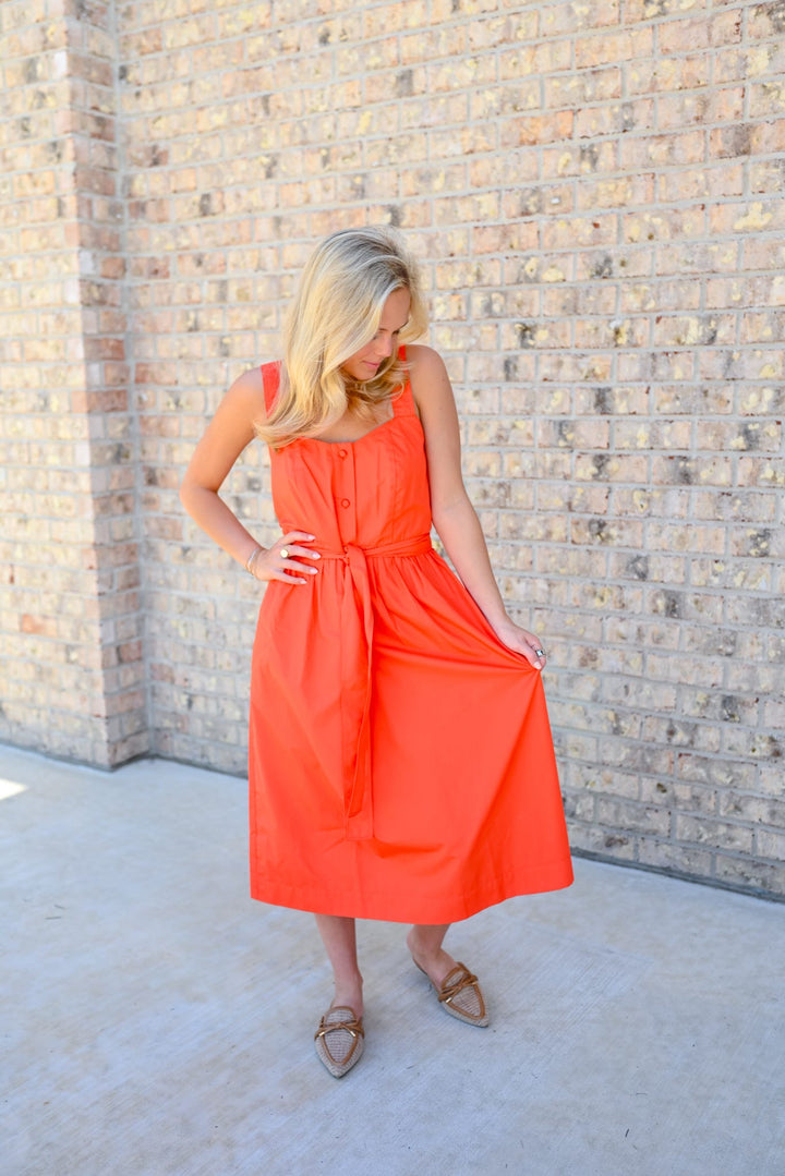 Classic Poplin Midi Dress