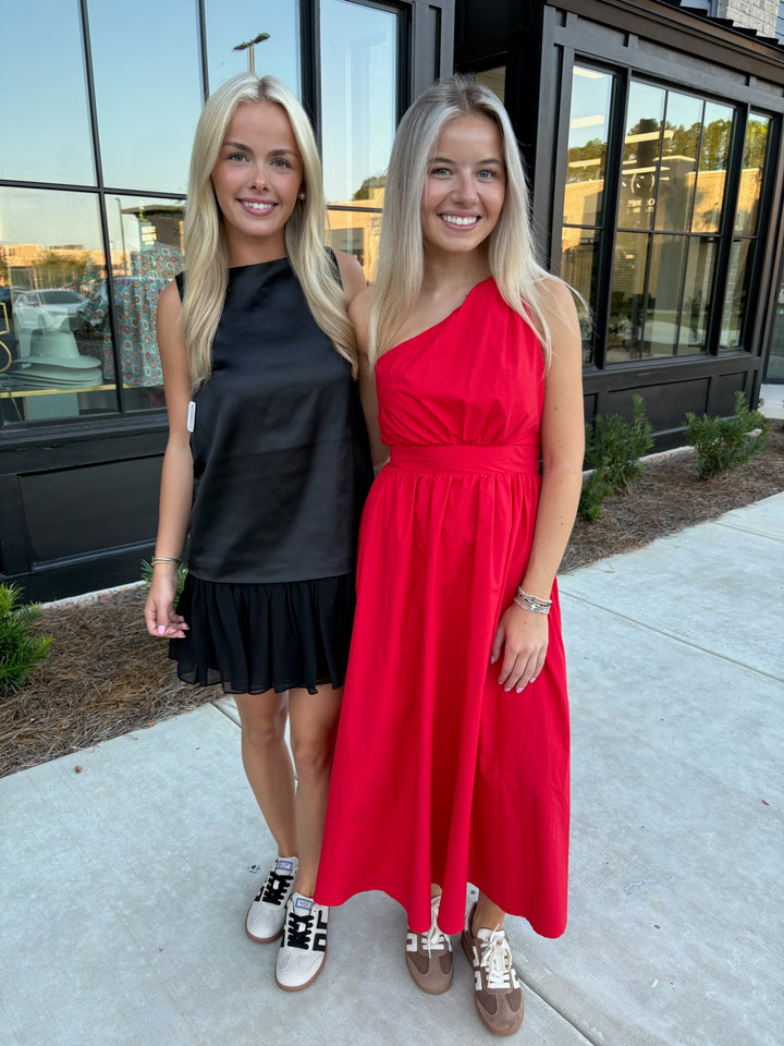 Marina Silky Ruched Mini Dress