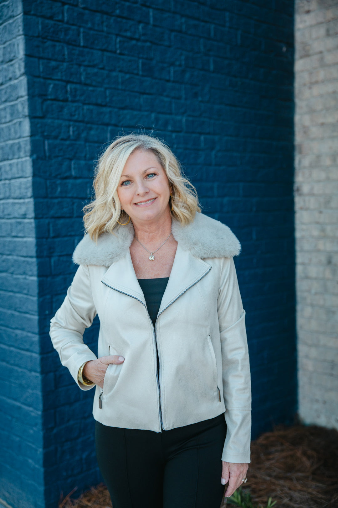 Moonstone Faux Fur Jacket - Joseph Ribkoff