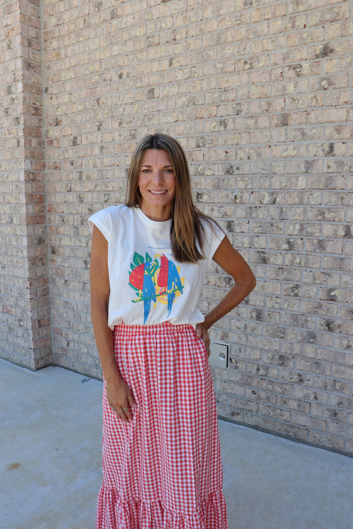 Red Gingham Maxi SKirt