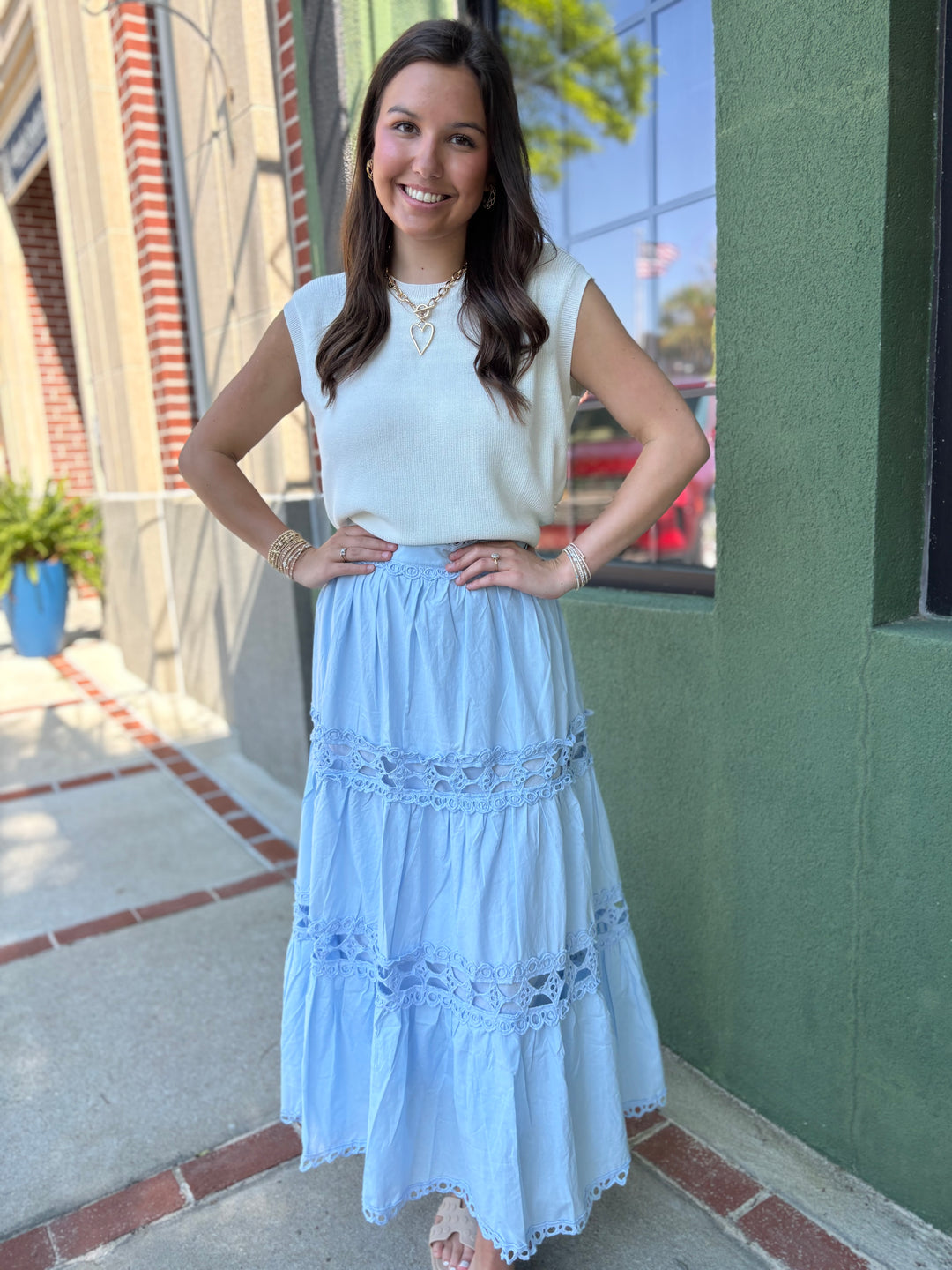 Powder Blue Maxi Skirt