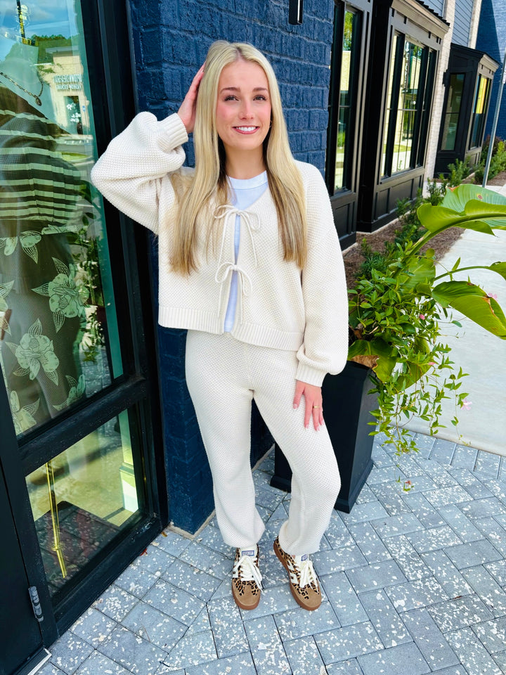 Cozy Cream Knit Sweater Set