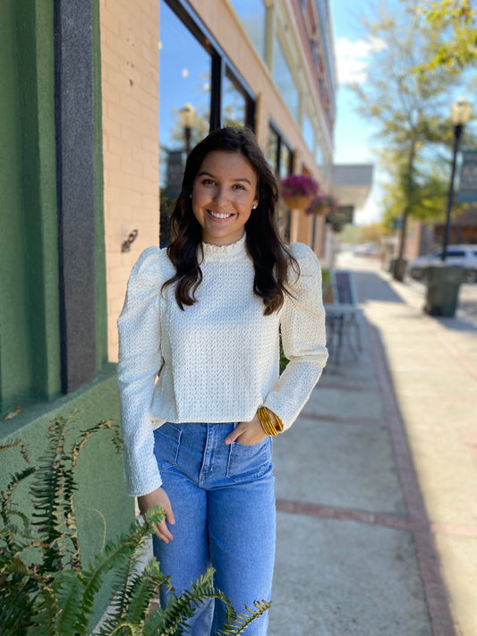 Cream Puff Sleeve Top