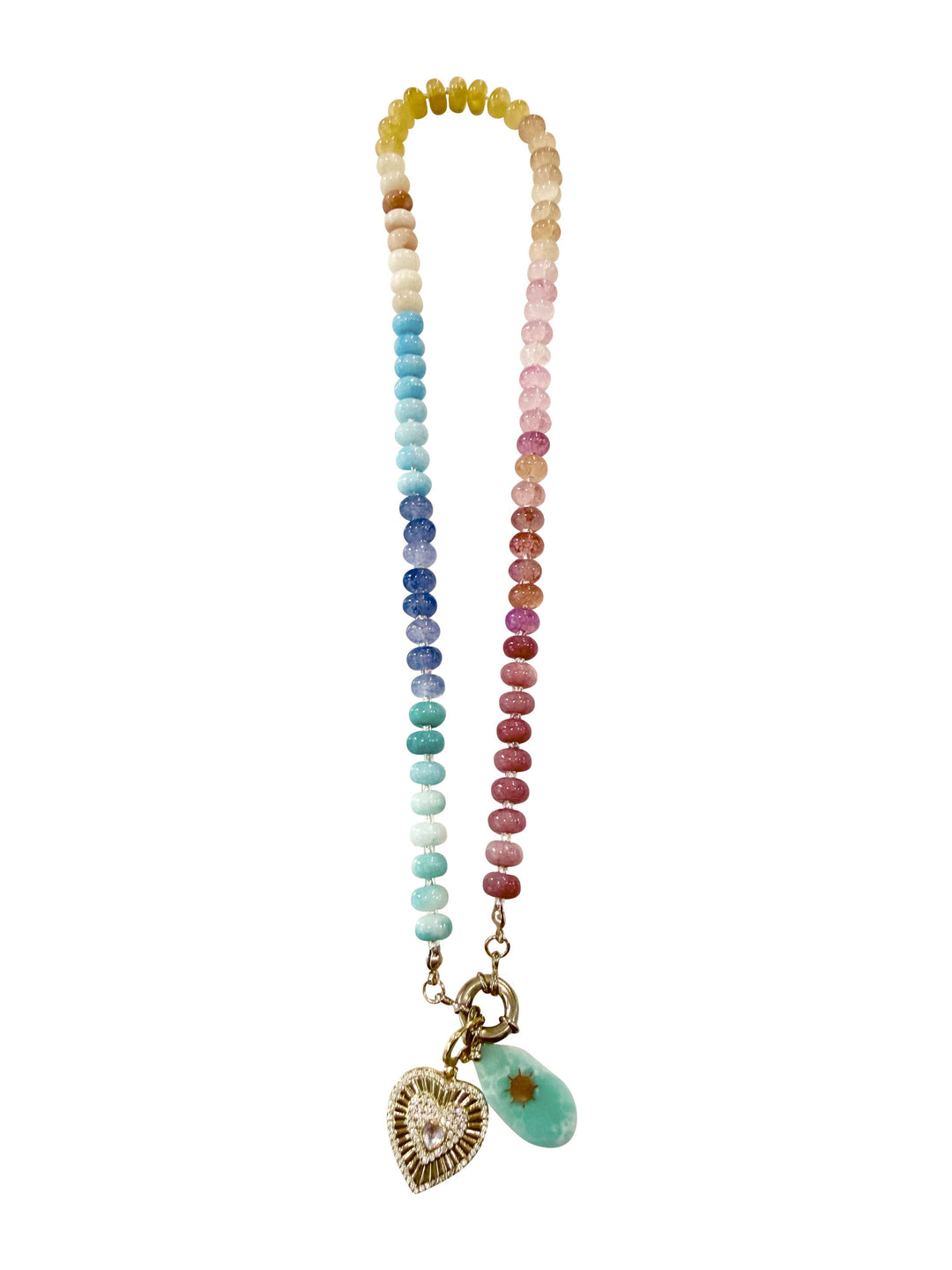 Olive Greenstone Beaded Necklace