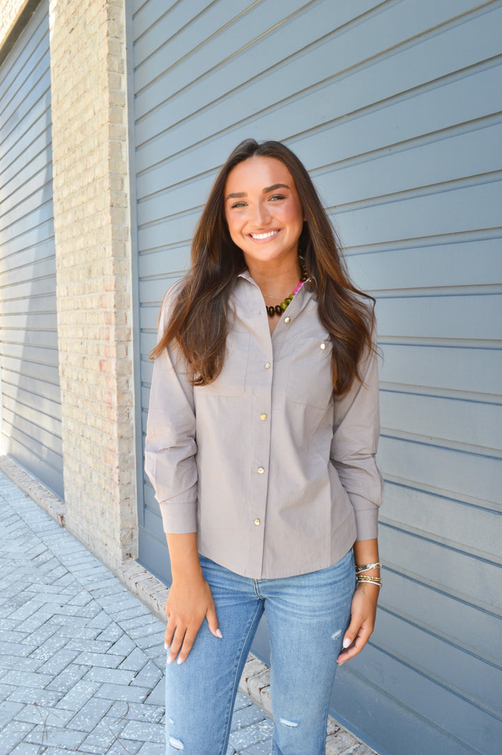 Slate Button Down Top
