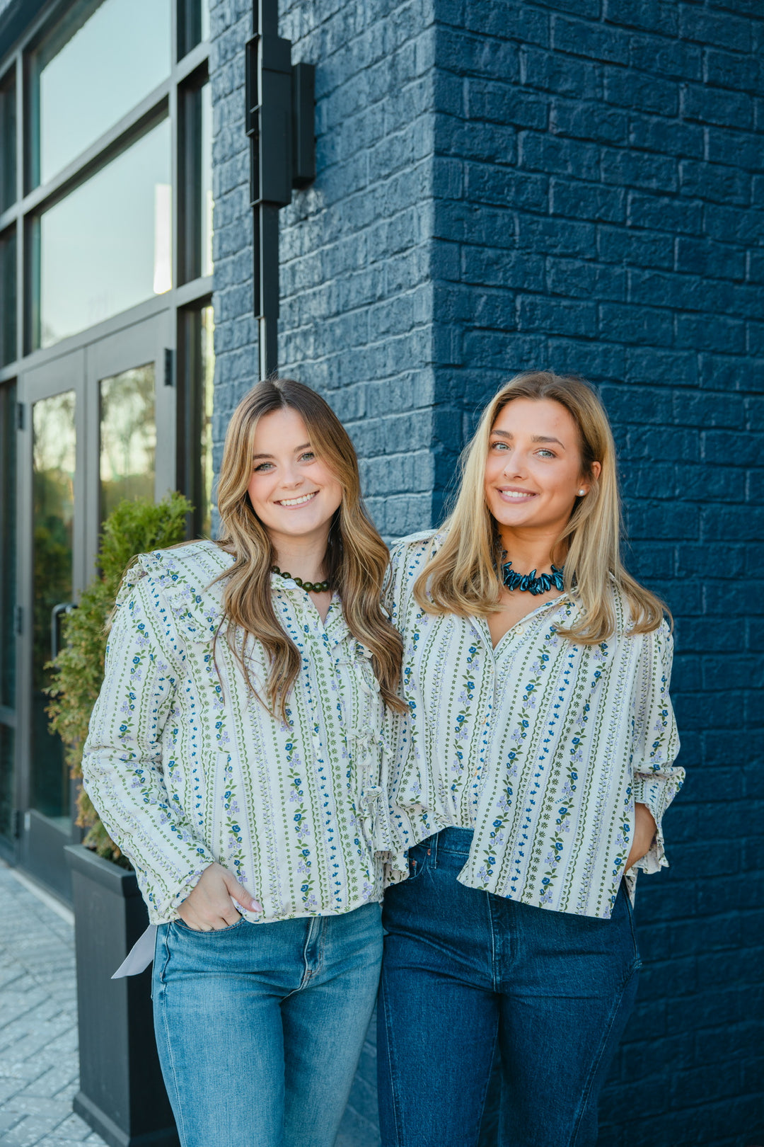 French Floral Long Sleeve Top