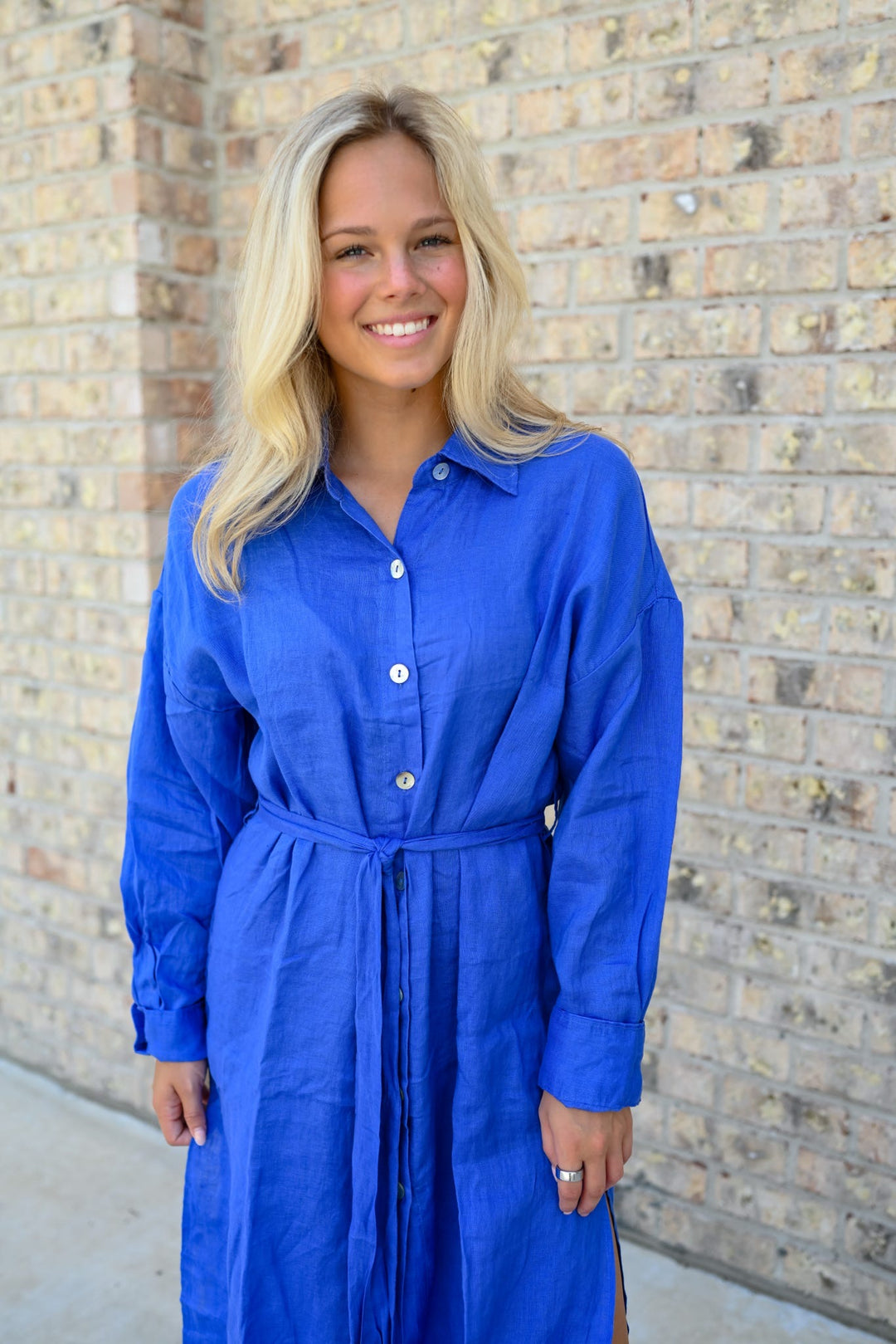 Solid Maxi Shirt Dress