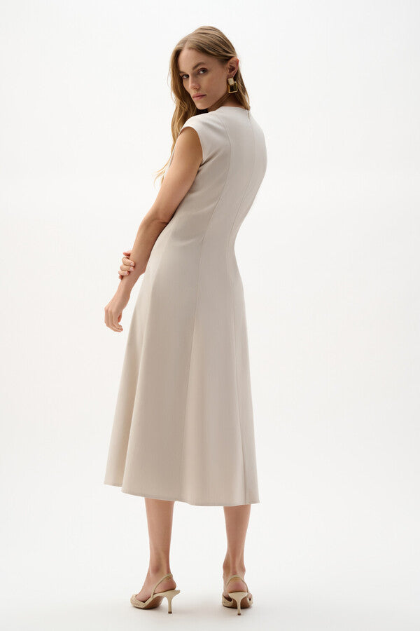 Classic Cream Midi Dress