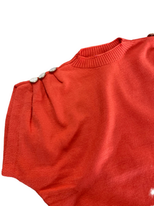 Crimson Cap Sleeve Sweater