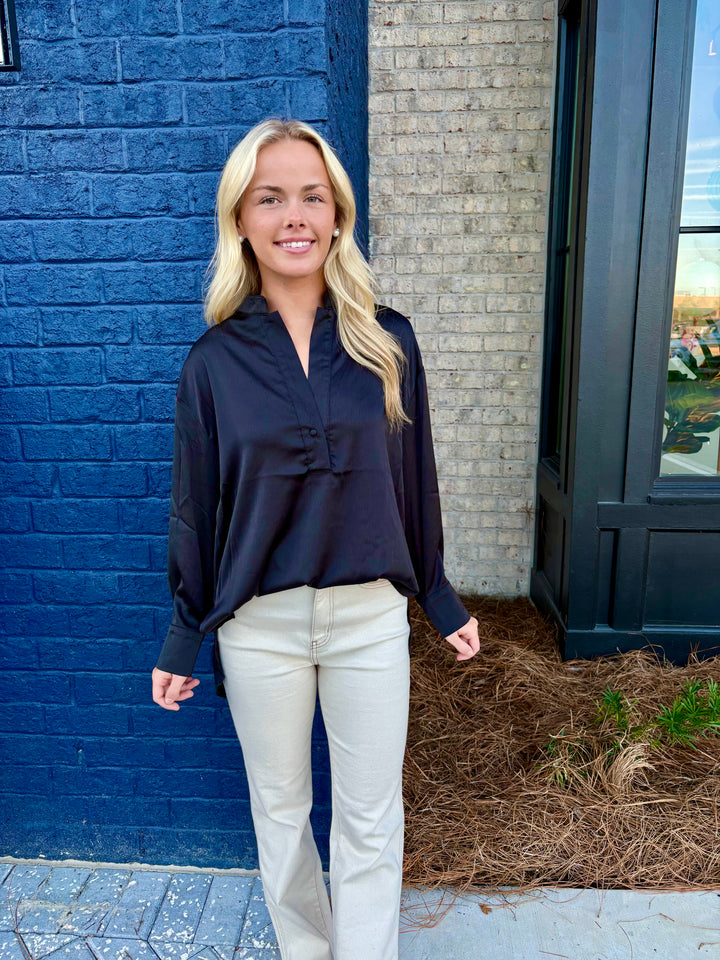 Black Iris Long Sleeve Blouse