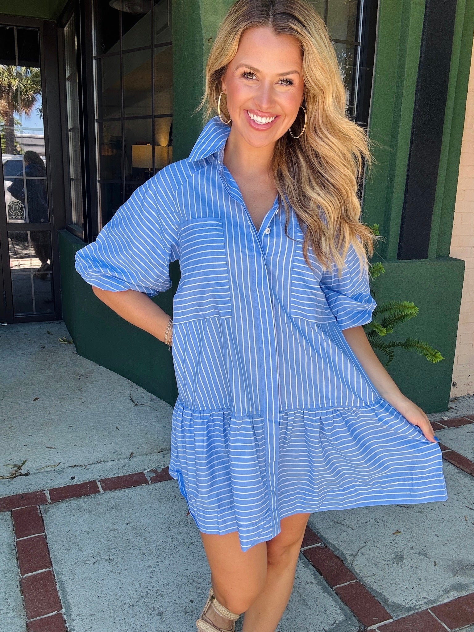 Ruffle Bottom Mini Dress