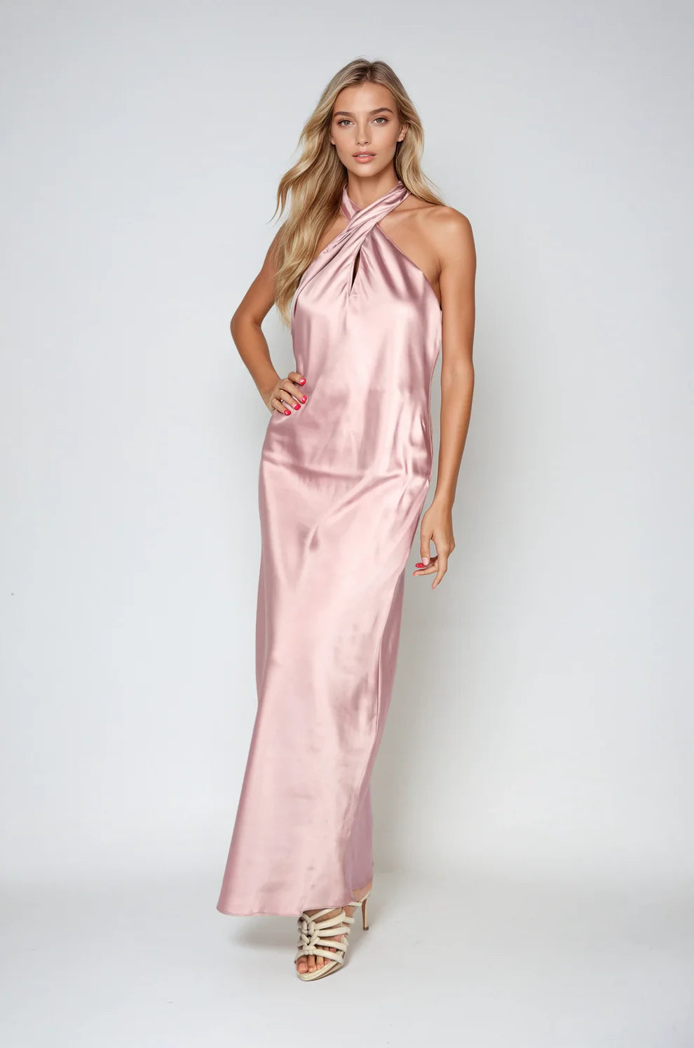 Gia Midi Dress in Mauve