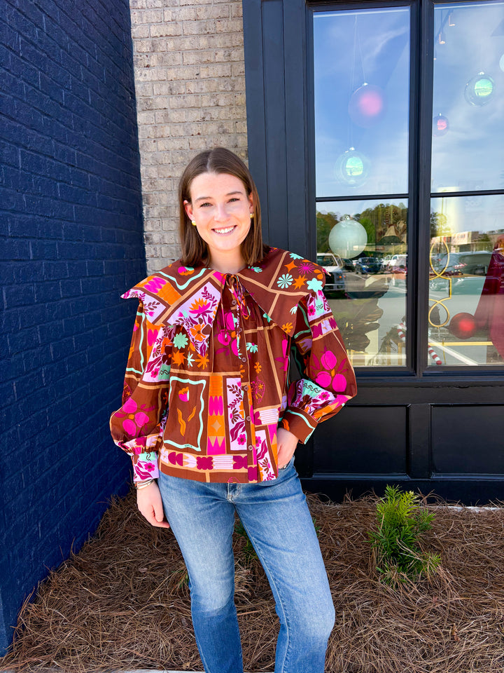 Floral Frame Peterpan Top