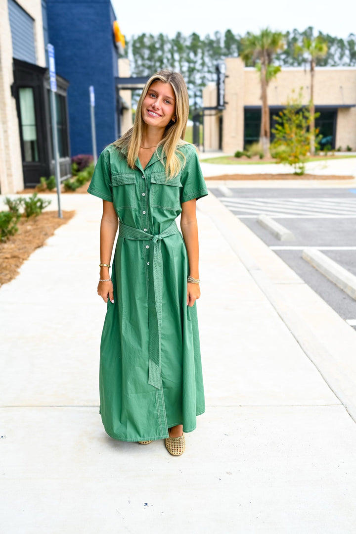 Solid Palm Amira Shirtdress