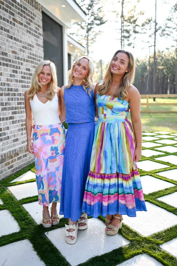 Amaya Blue Midi Skirt