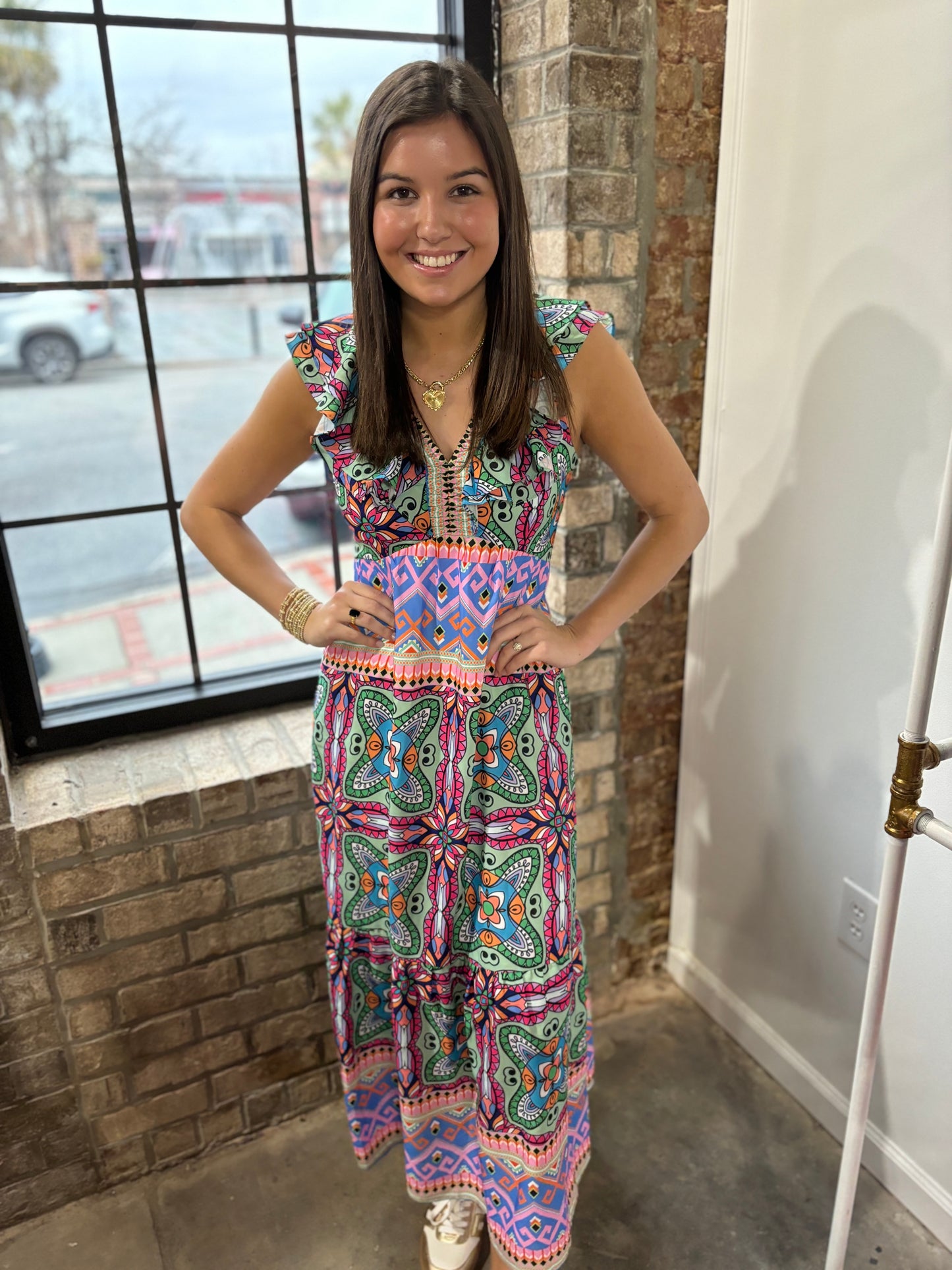 Abstract Maxi Dress