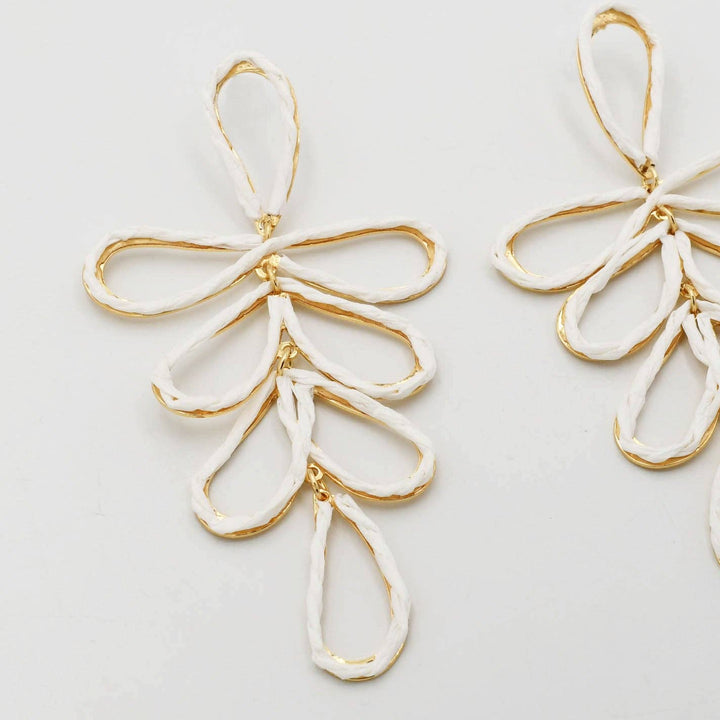 White Tropical Drop Earrings