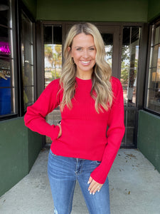 The Feel Good Sweater-Red