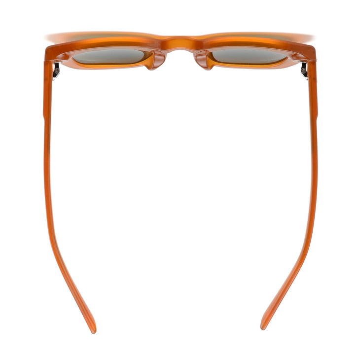 RAVI GLASSES |Transparent Caramel | Green Lens