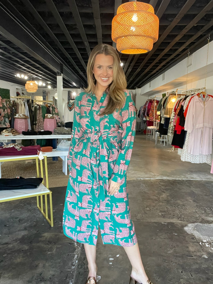 Leopard Print Midi Dress