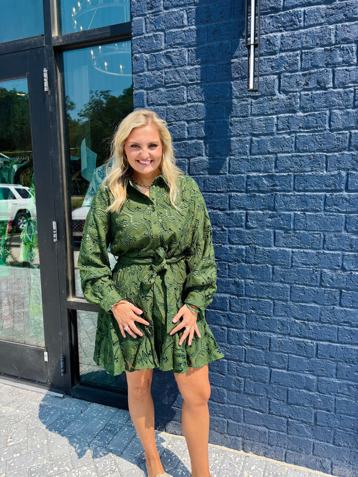 Embroidered Green Lace Dress