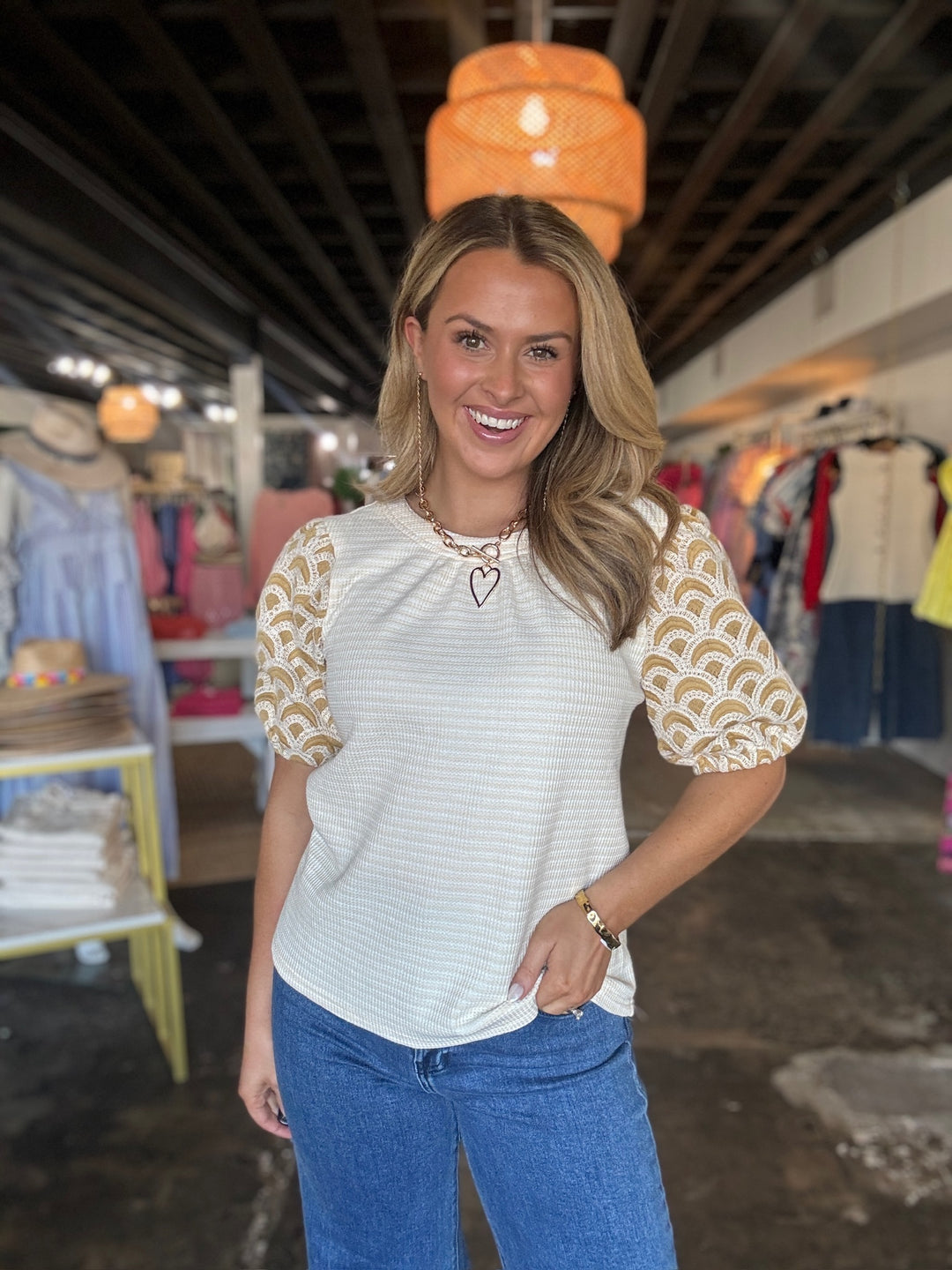 Mustard Striped Top