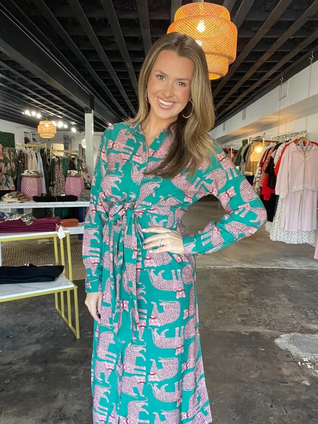 Leopard Print Midi Dress