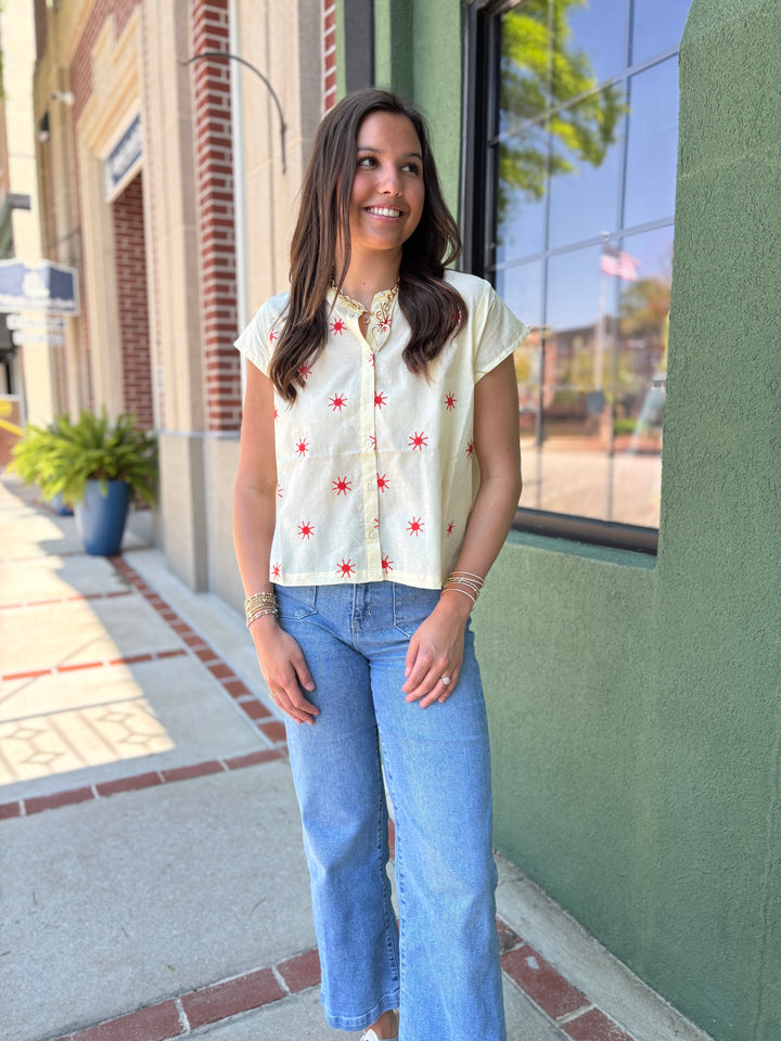 Orange Floral Top