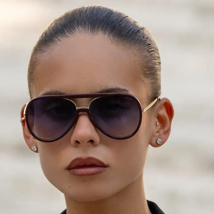 Shay Sunglasses in Burgundy - Freyrs