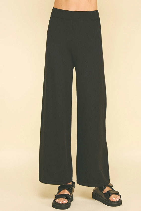 Black Wide Leg Sweater Pants
