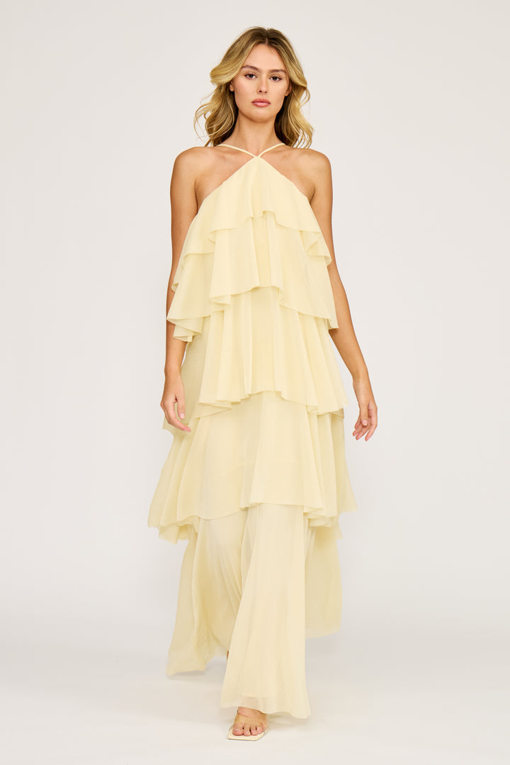 Yellow Emery Ruffle Dress