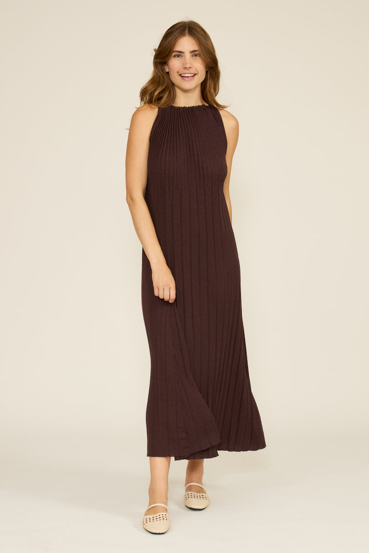Dark Brown Selene Halter Dress
