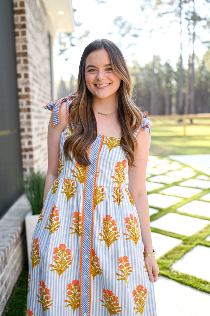 Floral Pattern Midi Dress