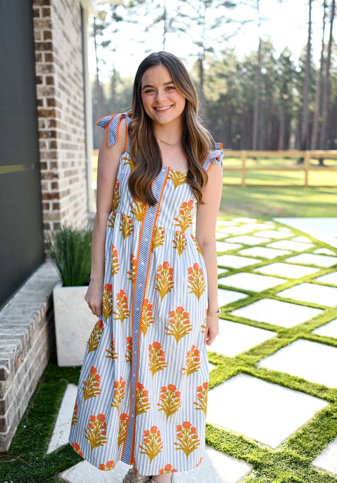 Floral Pattern Midi Dress