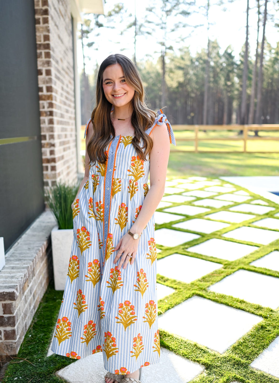 Floral Pattern Midi Dress