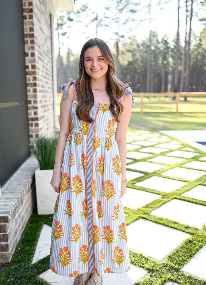 Floral Pattern Midi Dress