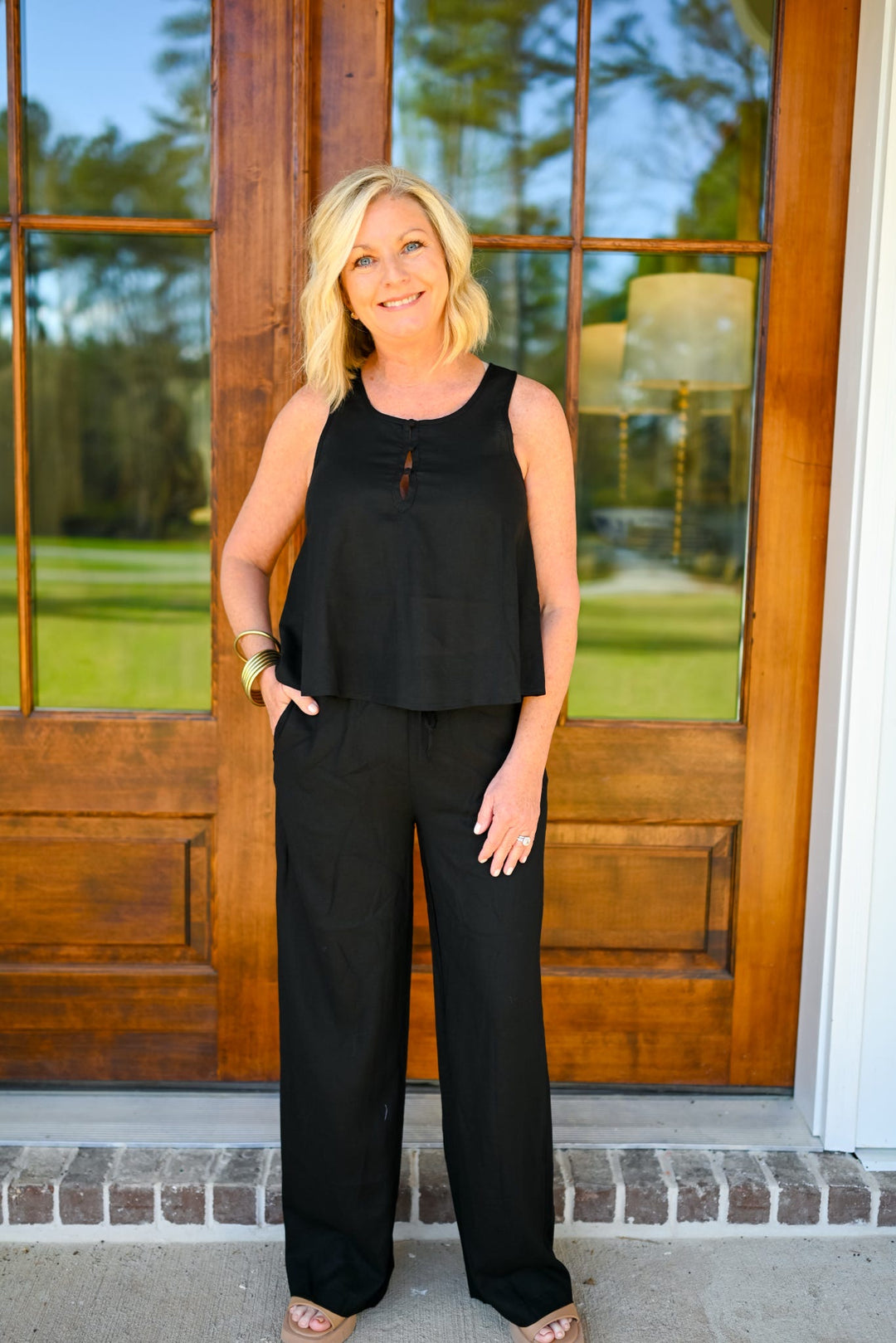 Woven Black Pant Set
